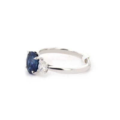 Blue Sapphire & Diamond Ring