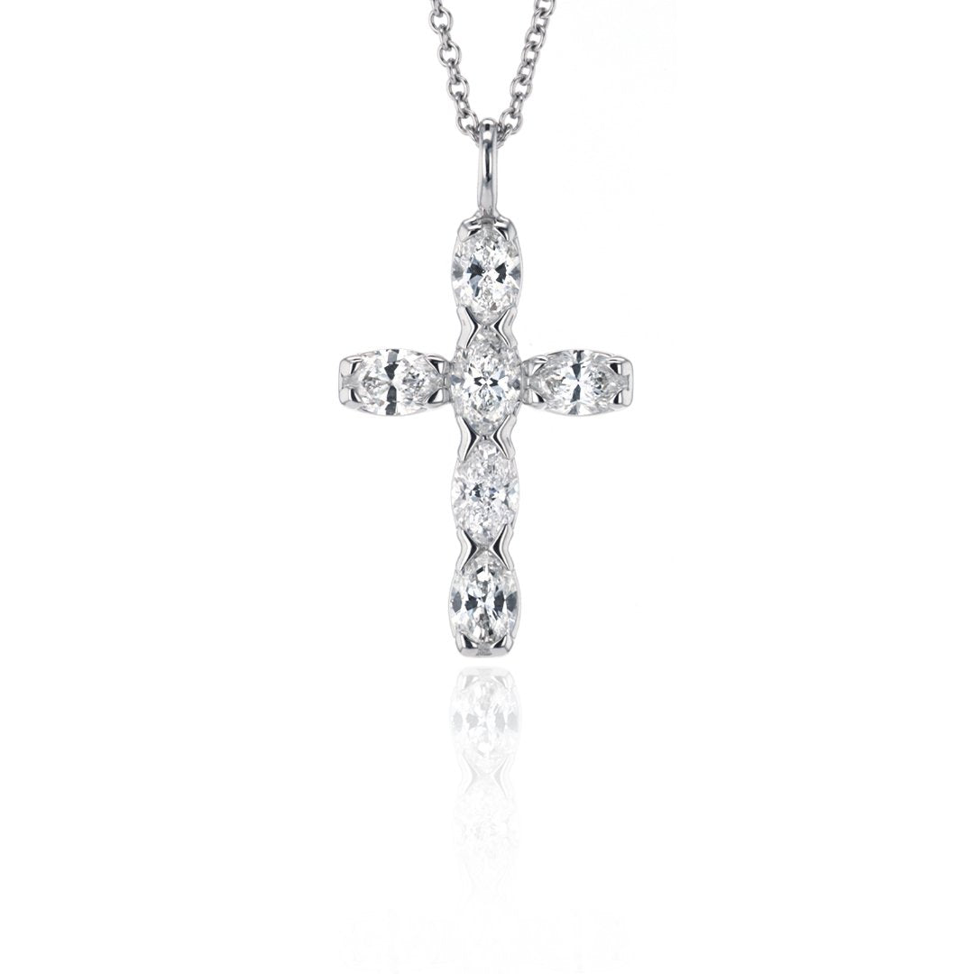 2.44 ctw Diamond Cross Pendant Necklace