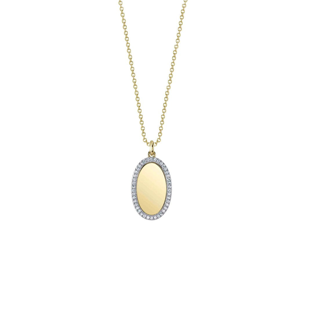 15+3" 0.11 ctw Diamond Oval Halo Necklace