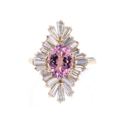 Tourmaline & Diamond Navette Ring