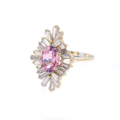 Tourmaline & Diamond Navette Ring