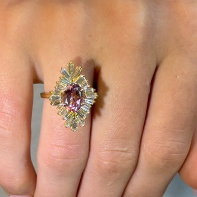 Tourmaline & Diamond Navette Ring