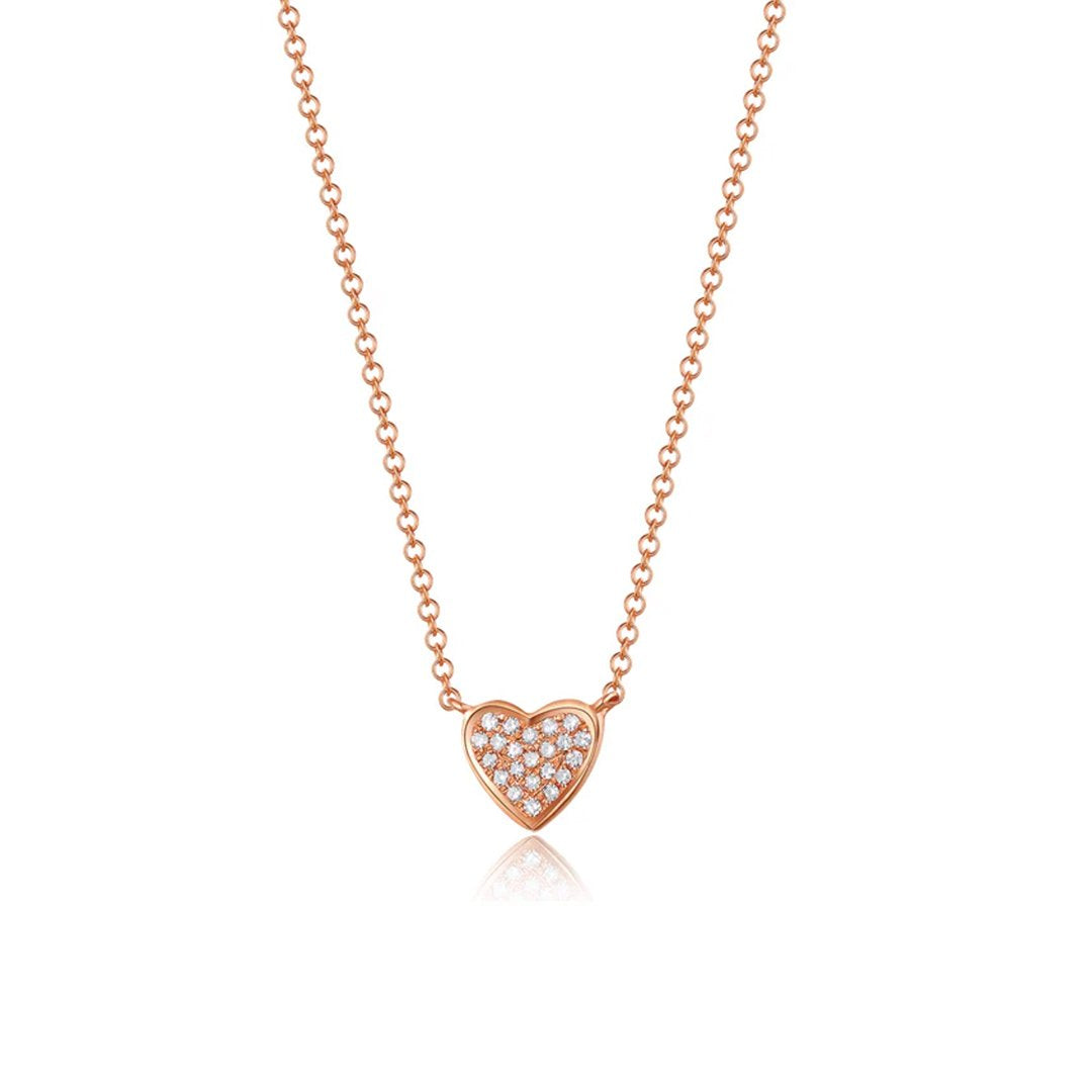 16+2" 0.07 ctw Diamond Heart Necklace