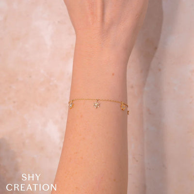 0.11 ctw Diamond Star of David Charm Bracelet