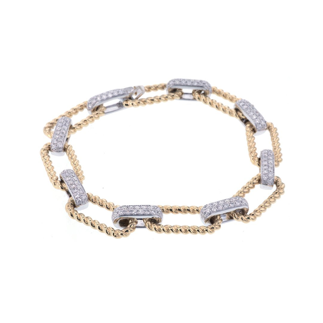 1.60ctw Diamond Oval Link Bracelet