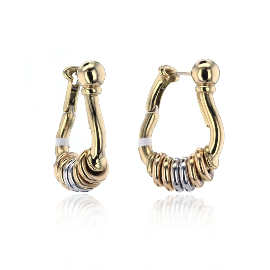 Oval Hoop with Rondels Earrings