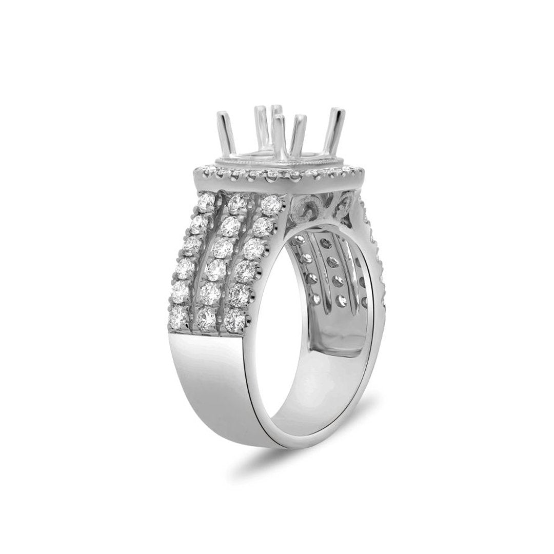 1.37 ctw Diamond Halo Engagement Ring