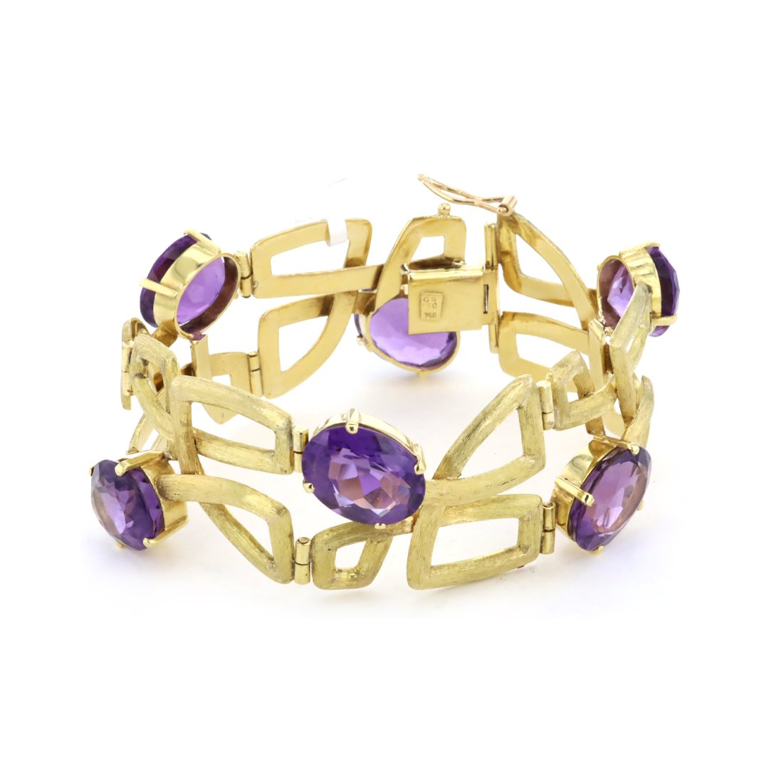 Amethyst Hinged Bracelet