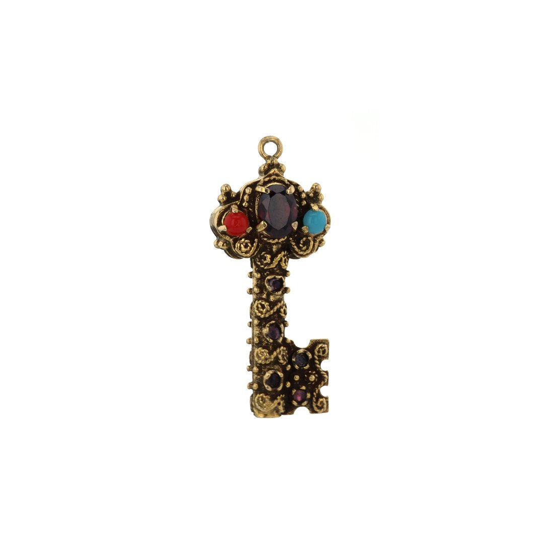 Cabochon Gem Key Charm