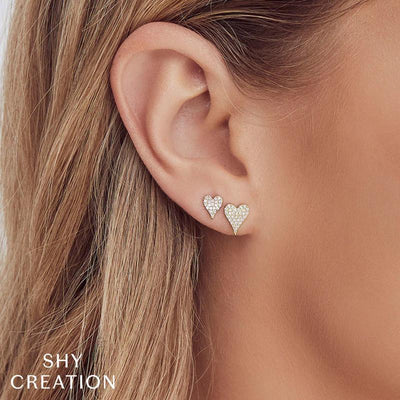 0.14 ctw Diamond Heart Earrings