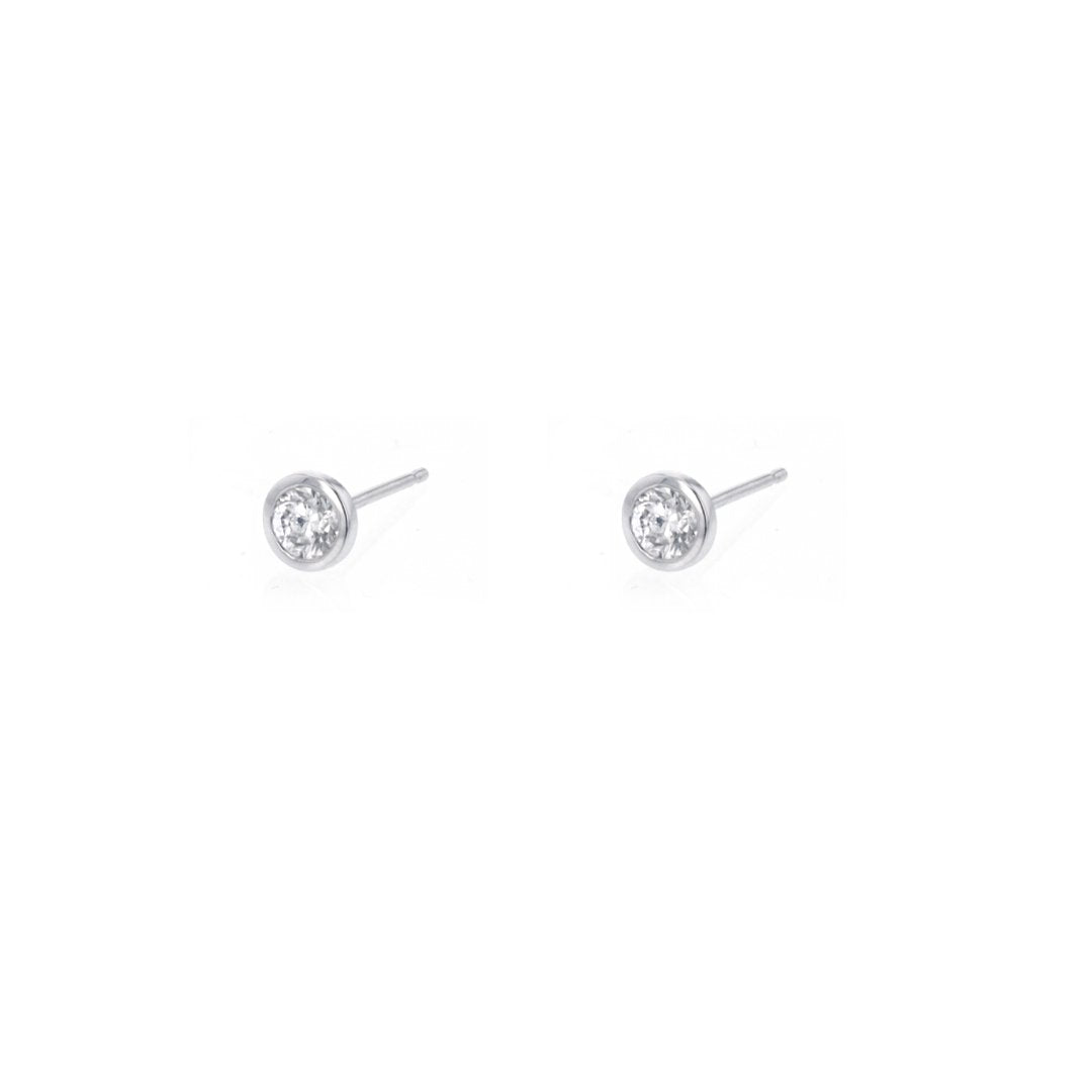 0.53ctw Diamond Bezel Stud Earrings