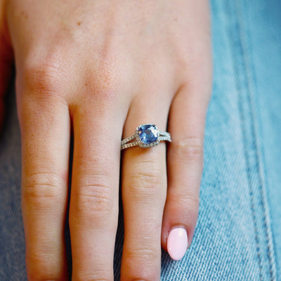 Blue Sapphire & Diamond Ring