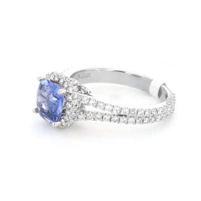 Blue Sapphire & Diamond Ring