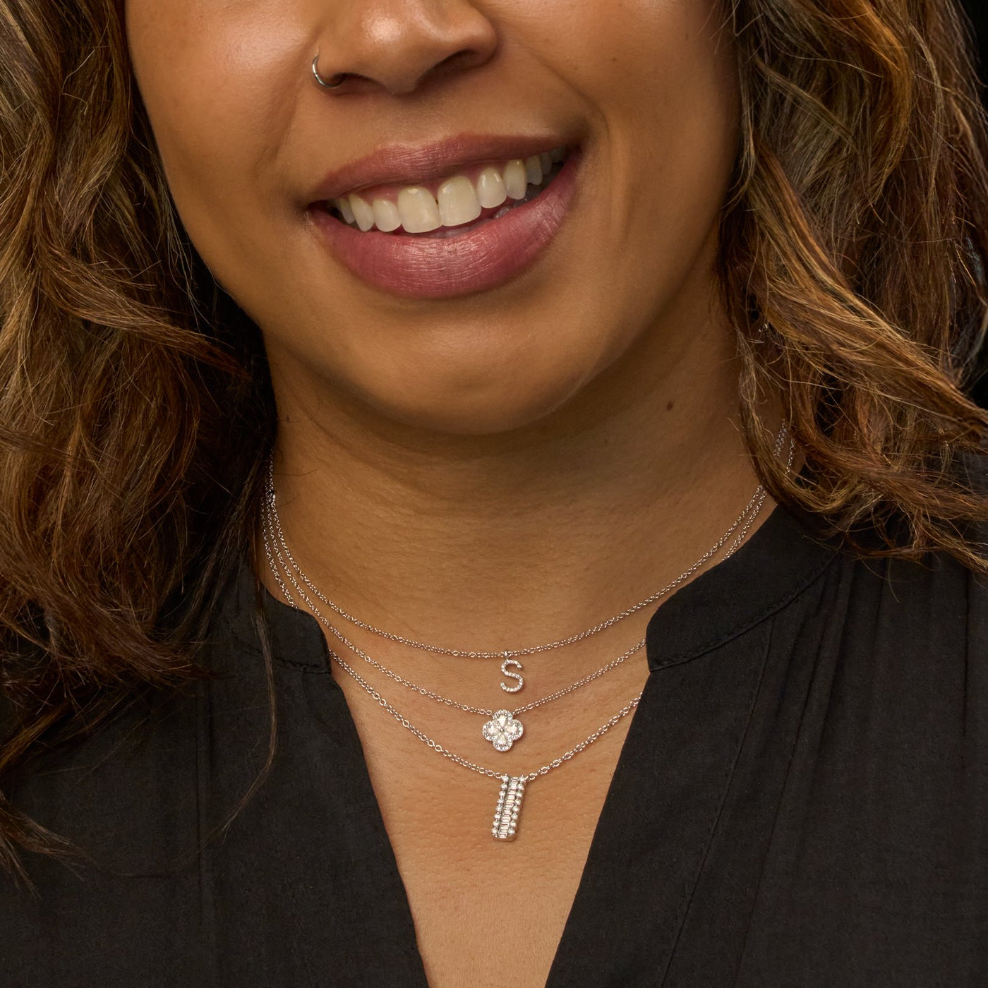 18" 0.09 ctw Diamond Letter "S" Necklace