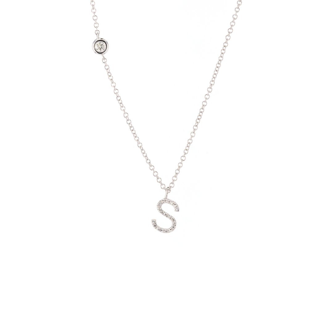 18" 0.09 ctw Diamond Letter "S" Necklace