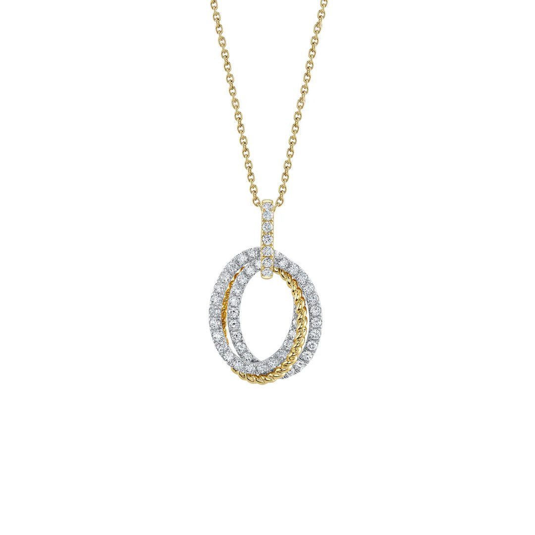 1.00 ctw Diamond Triple Oval Necklace