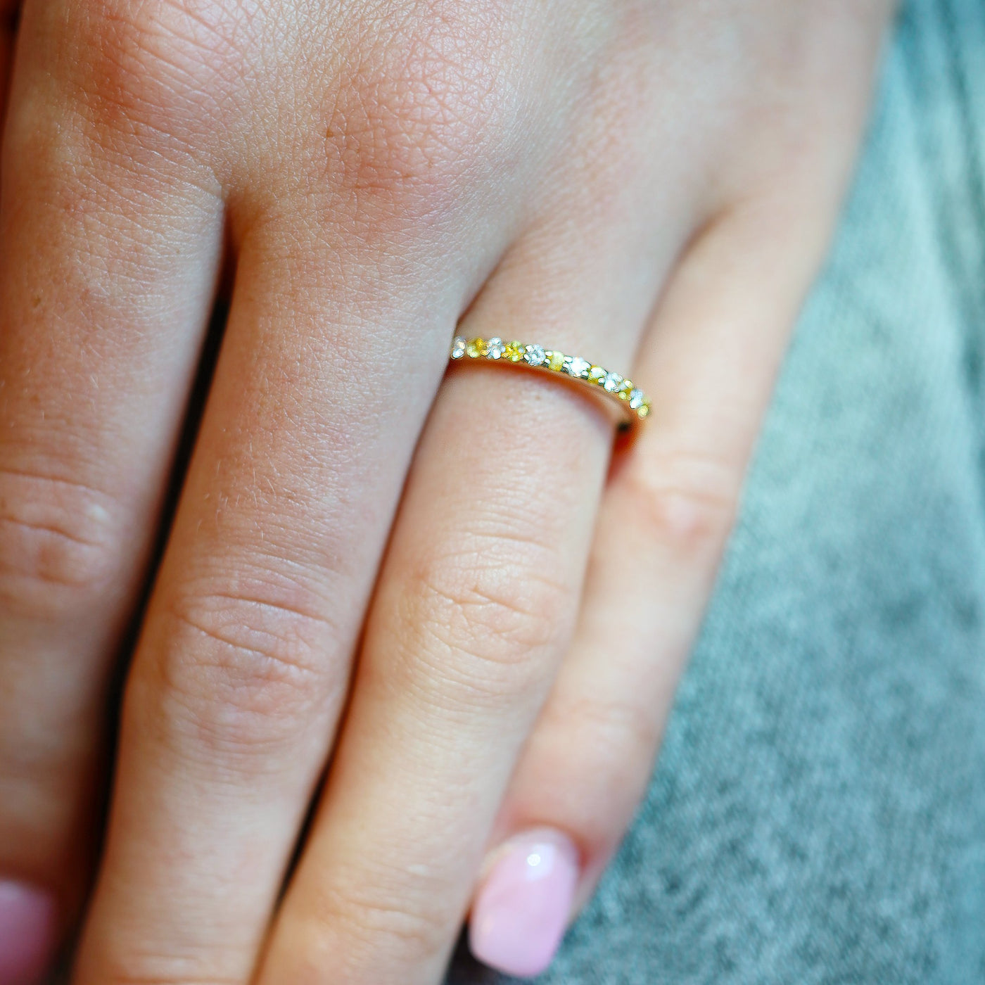 Yellow Sapphire & Diamond Band