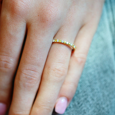 Yellow Sapphire & Diamond Band