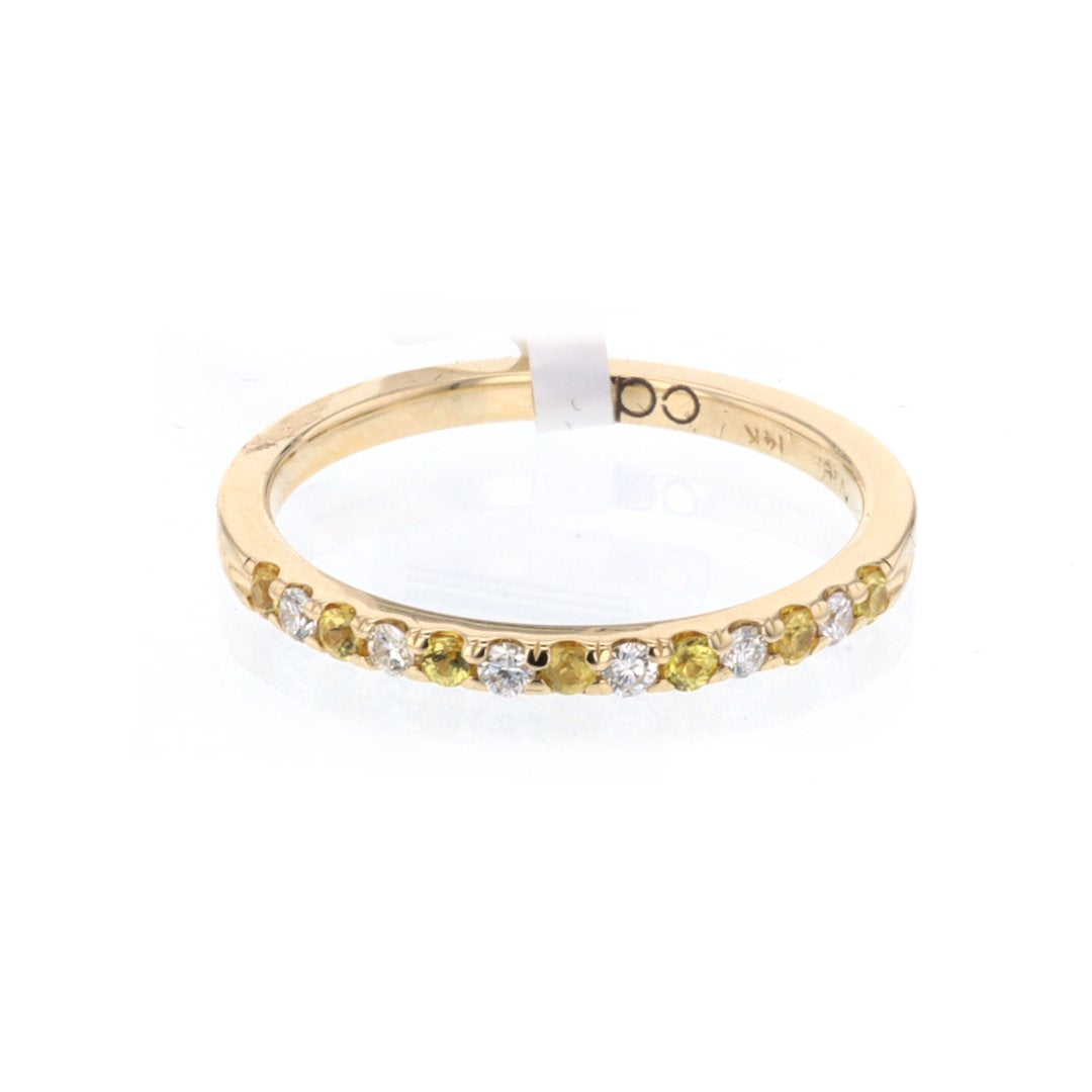 Yellow Sapphire & Diamond Band
