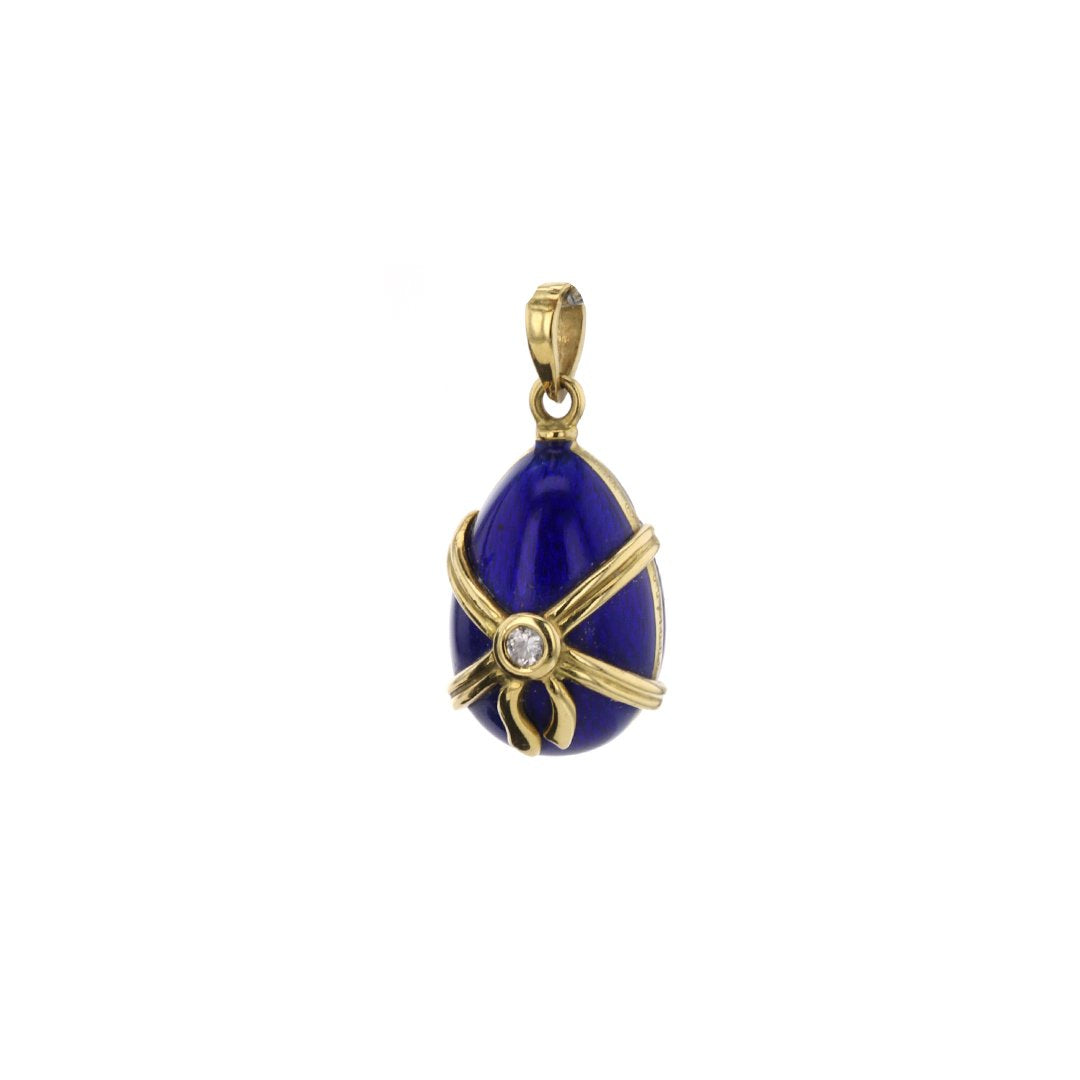 Cobalt Blue Enamel Egg Charm