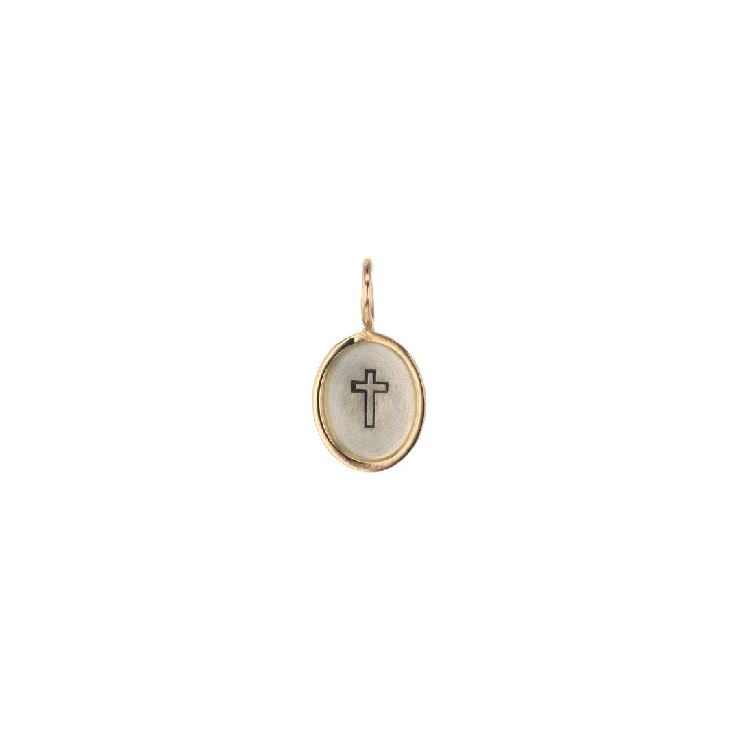 Cross Mini Oval Disc Pendant