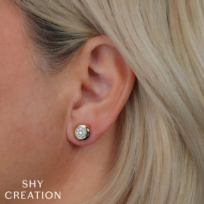 0.28 ctw Diamond Circle Stud Earrings