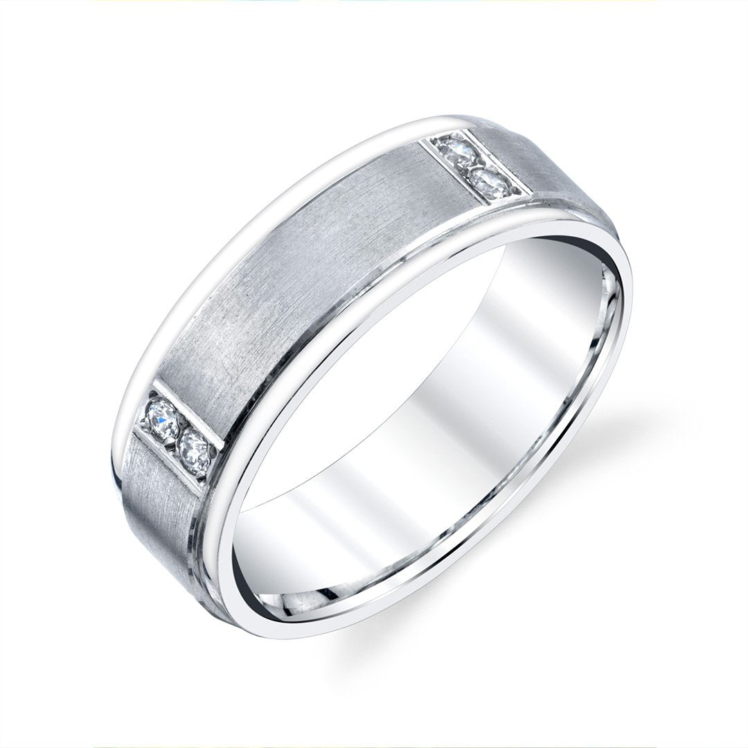7MM 0.24 ctw Diamond Satin Finish Band