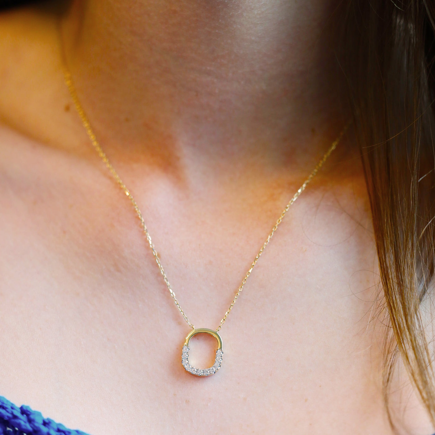 0.25ctw Diamond Open Oval Neckalce