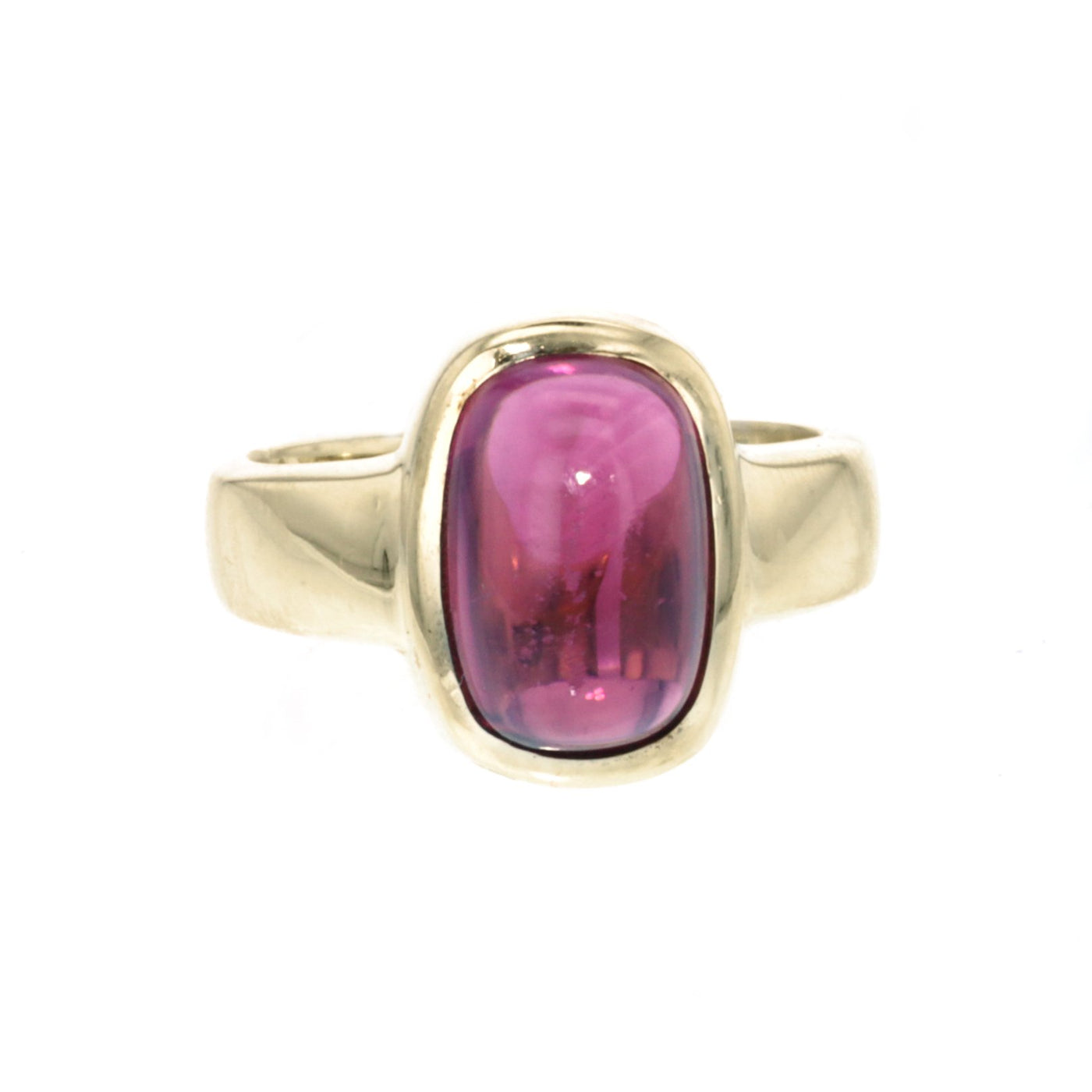 Pink Tourmaline Cabochon Ring