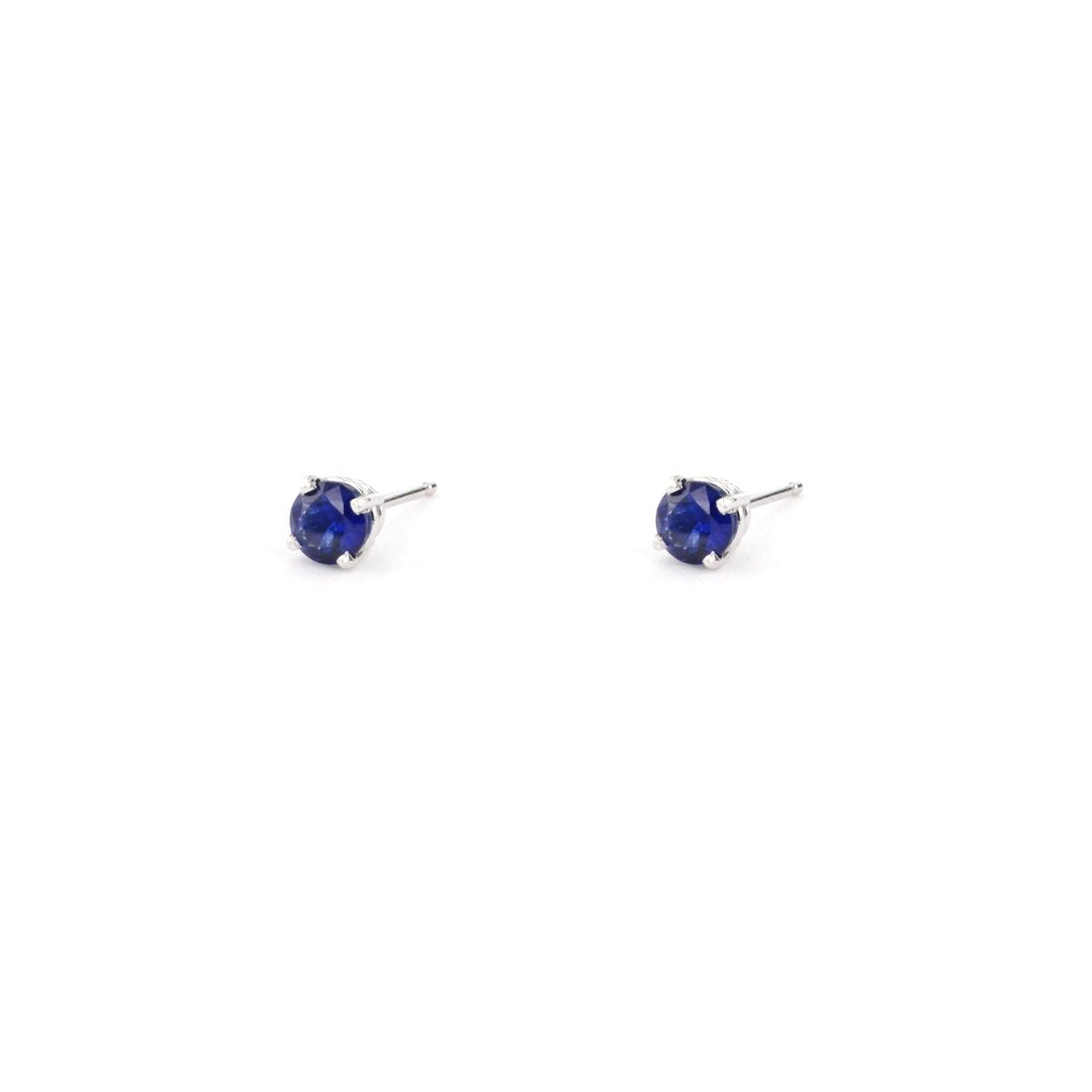 4.5MM Blue Sapphire Stud Earrings