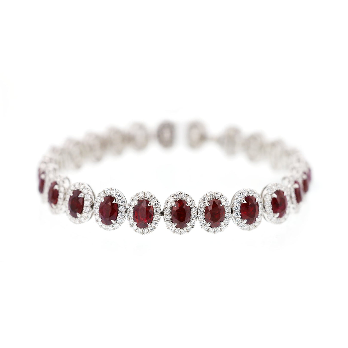 Ruby & Diamond Halo Bracelet