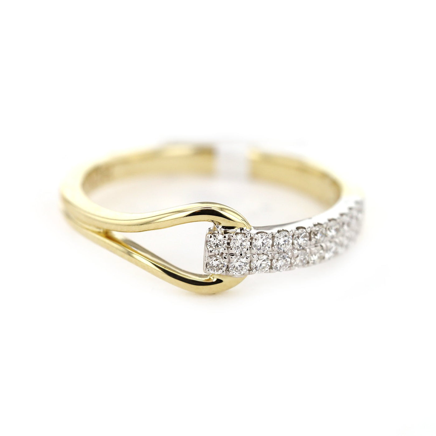 0.16 ctw Diamond 2-Row Love Knot Ring