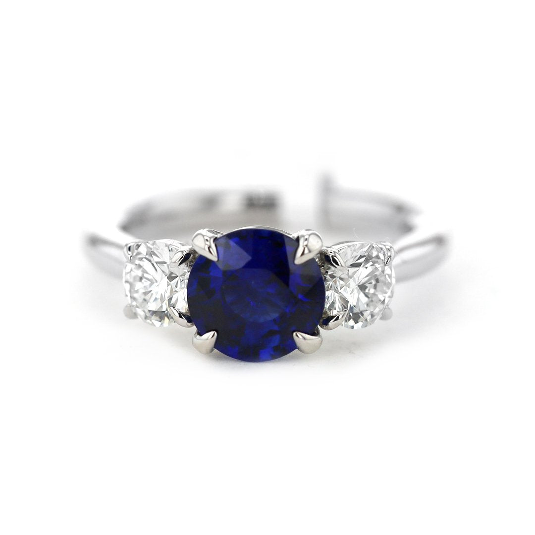 Blue Sapphire & Diamond Ring