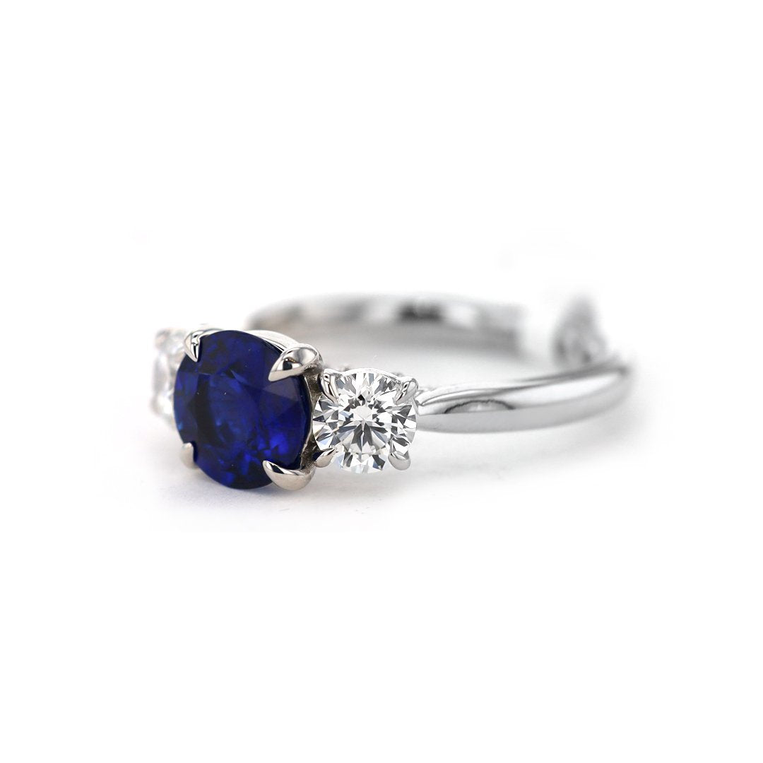 Blue Sapphire & Diamond Ring