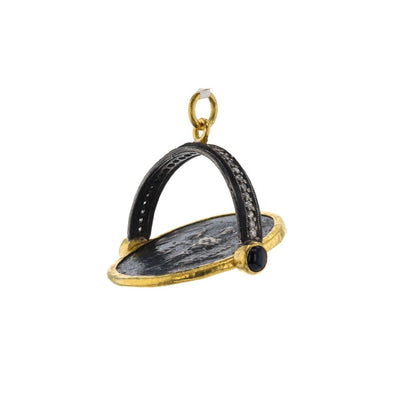 24K & Silver Rotating Warrior Coin Pendant