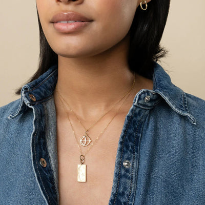 Diamond Sun, Moon & Stars Tag Charm Pendant