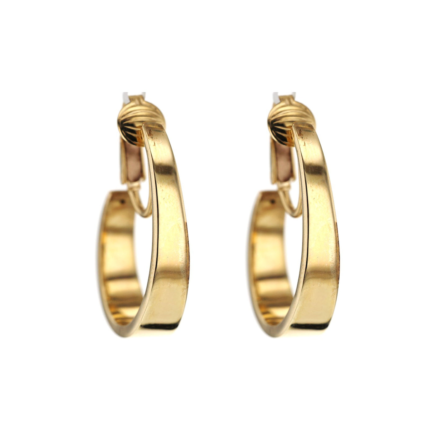 Oval Clip Hoop Earrings