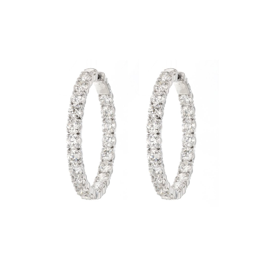12.78 ctw Diamond 1.50" Inside-Out Hoop Earrings