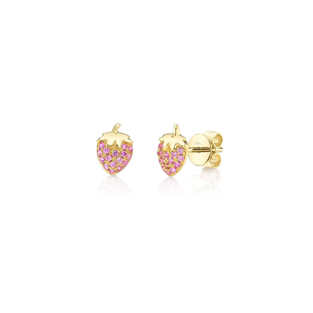 Sapphire Strawberry Earrings
