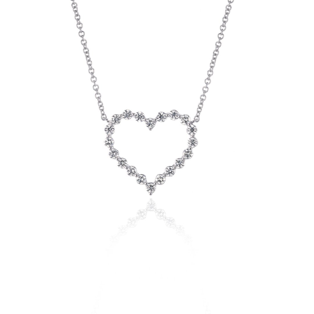 0.72 ctw Diamond Open Heart Necklace