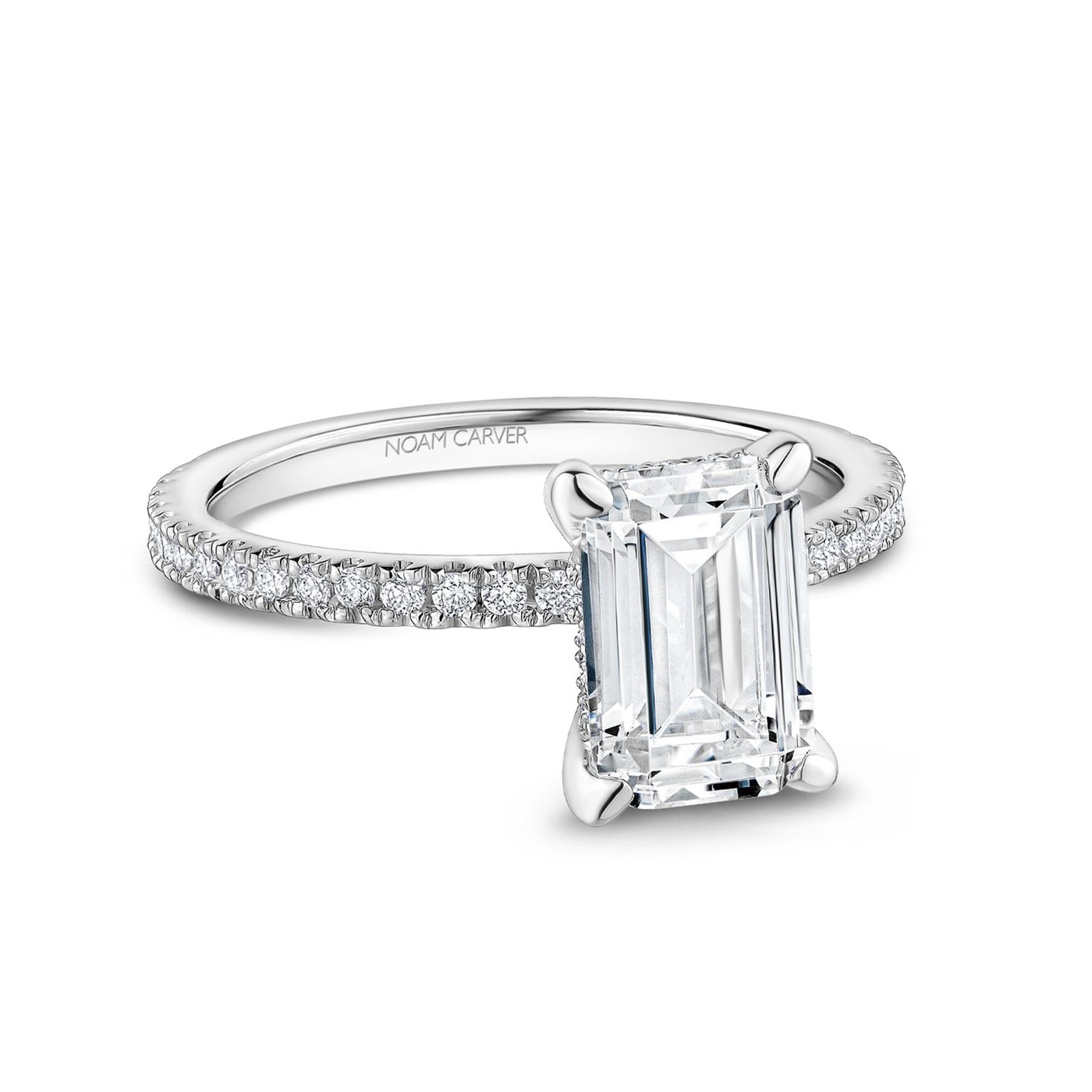 0.27 ctw Diamond Solitaire Hidden Halo Engagement Ring