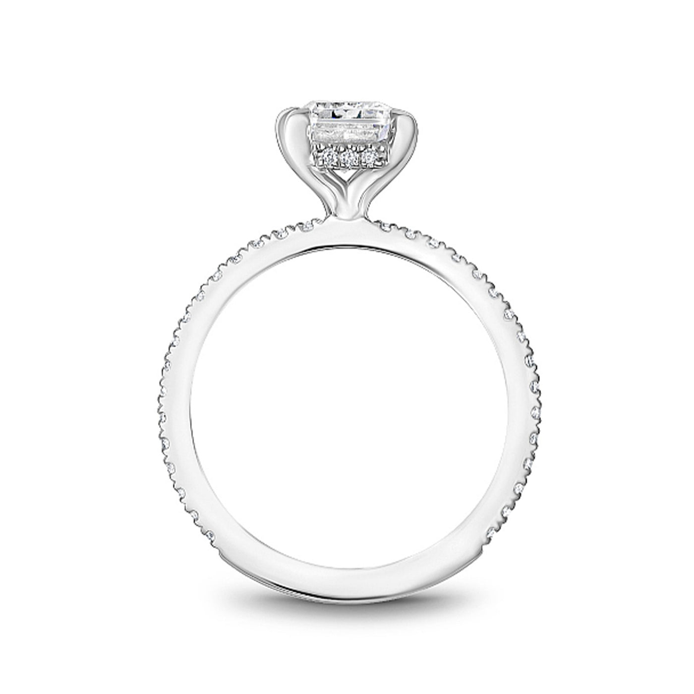 0.27 ctw Diamond Solitaire Hidden Halo Engagement Ring
