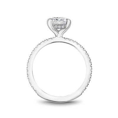 0.27 ctw Diamond Solitaire Hidden Halo Engagement Ring