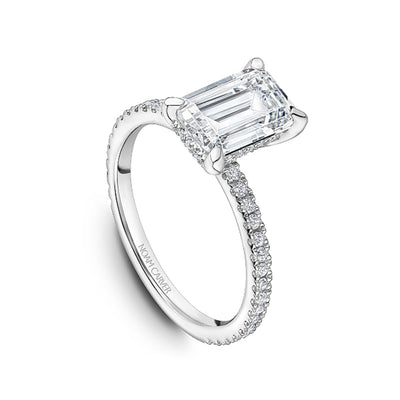 0.27 ctw Diamond Solitaire Hidden Halo Engagement Ring