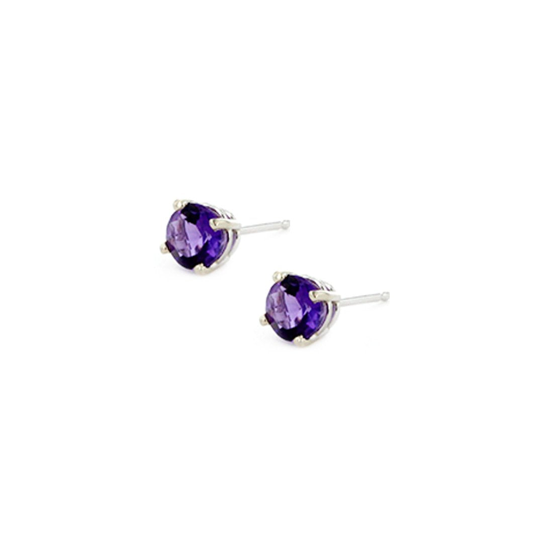 5MM Amethyst Stud Earrings