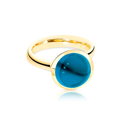 Blue Topaz Bouton Ring