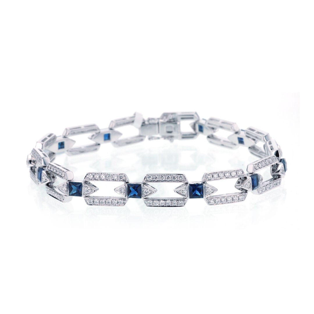 Blue Sapphire & Diamond Bracelet