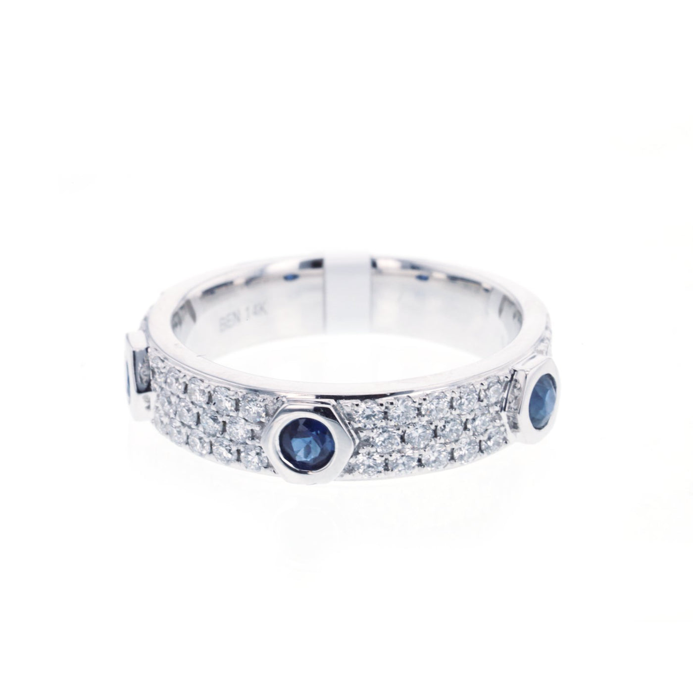 Blue Sapphire & Diamond Band