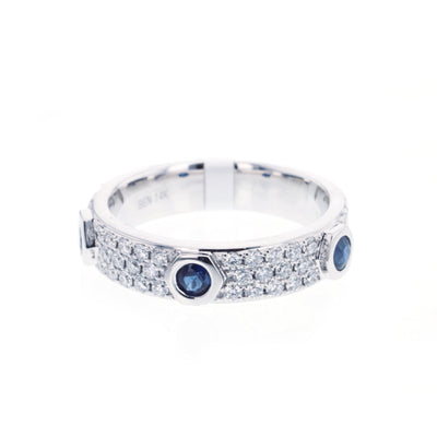 Blue Sapphire & Diamond Band