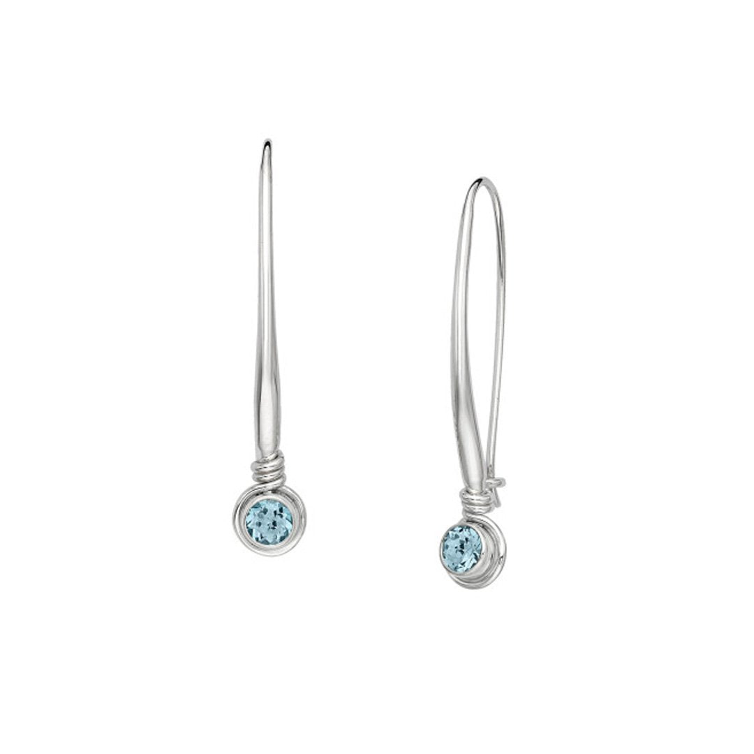 Blue Topaz "Jazzy" Drop Silver Earrings